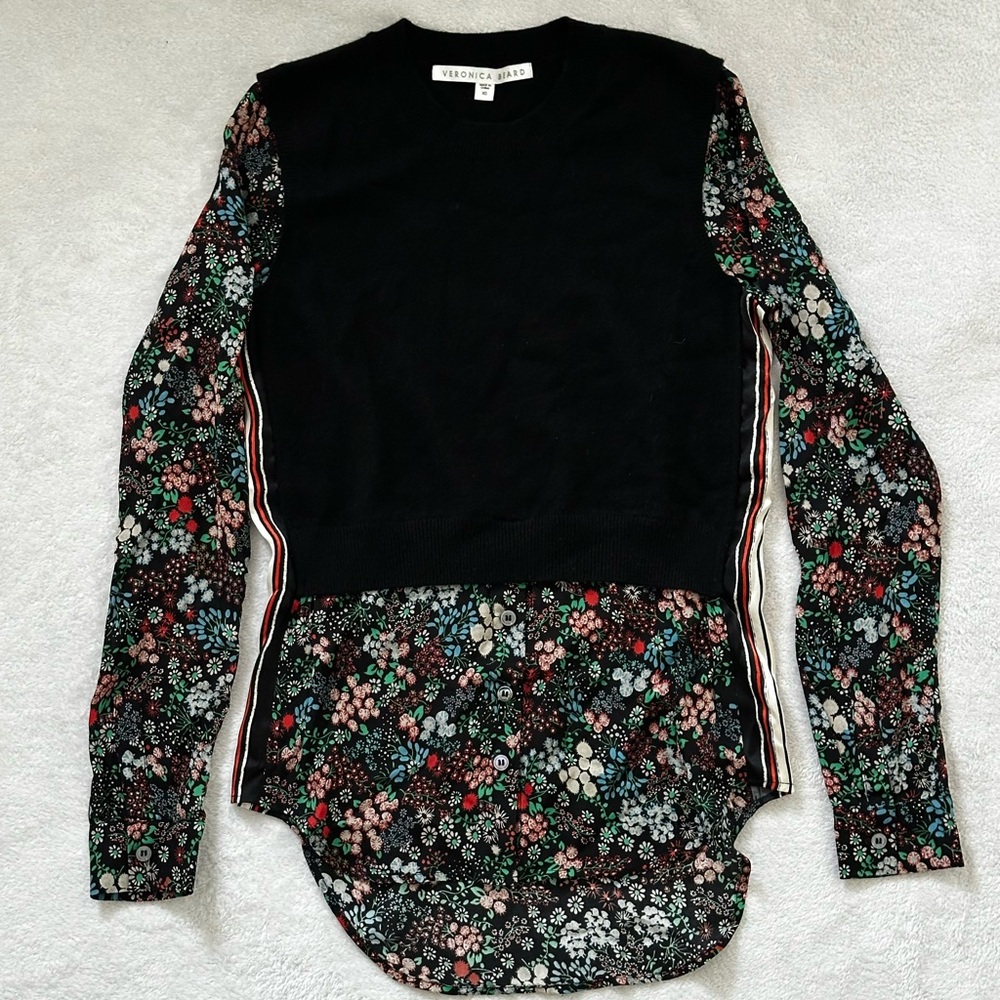 Veronica Beard | Cashmere Floral Print Blouse | Size XS